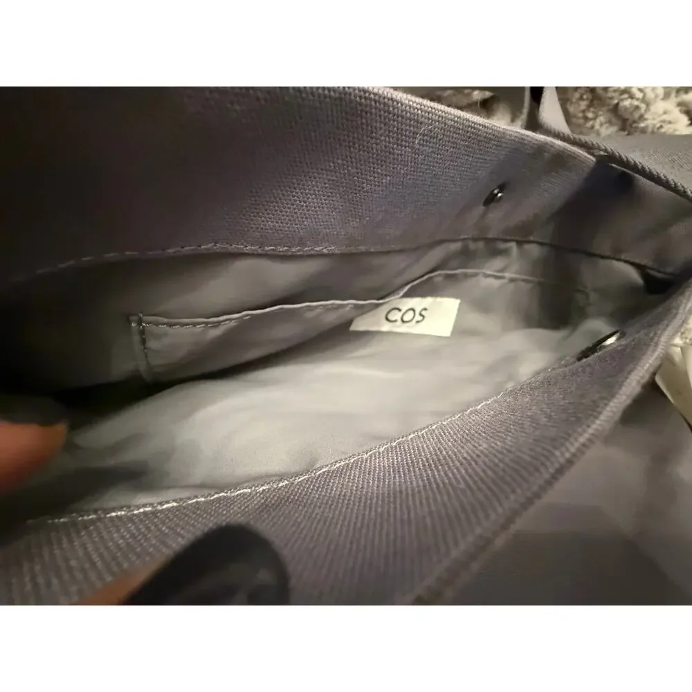 NEW COS Gray Canvas Crossbody Bag